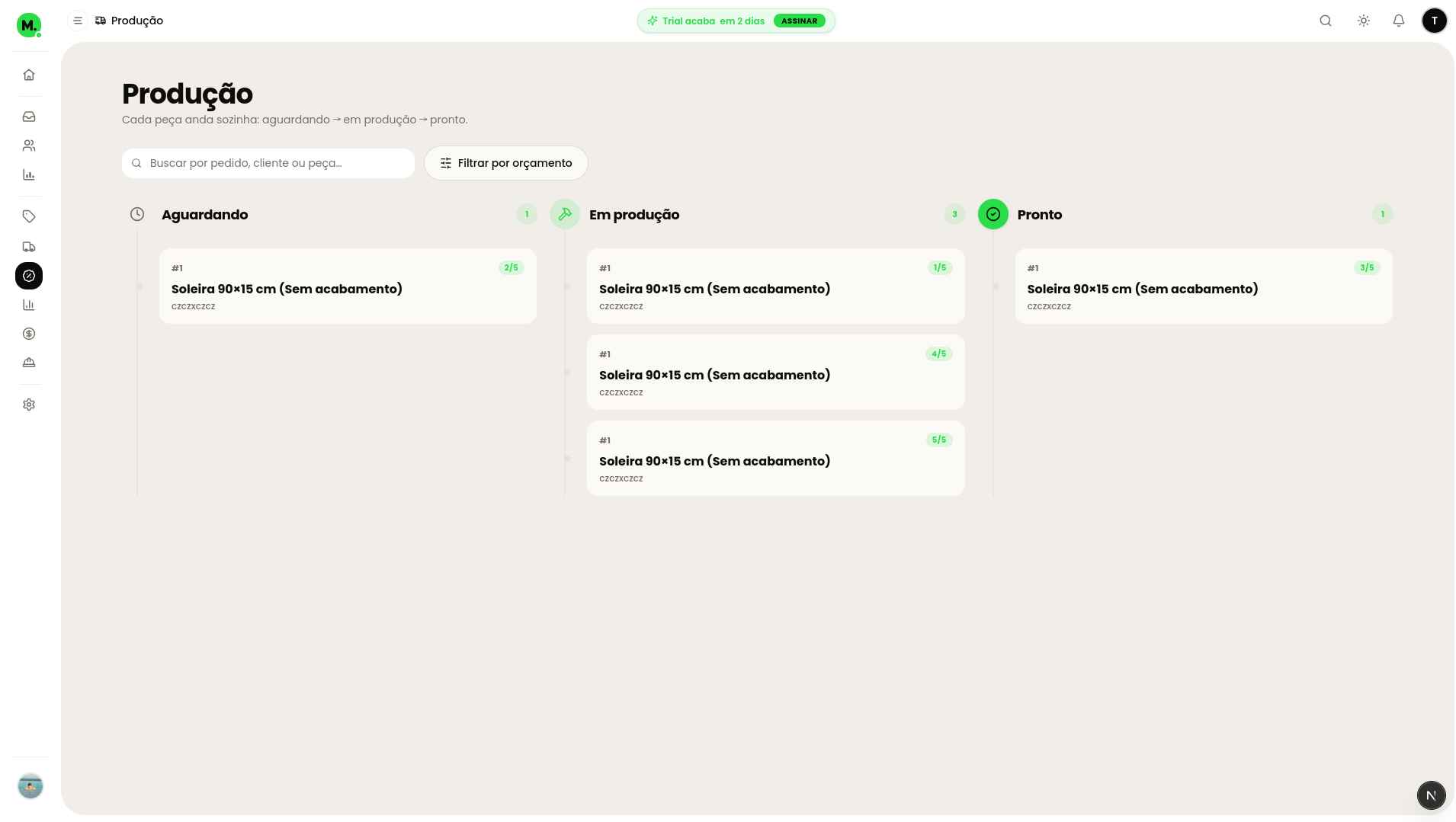 Kanban de produção